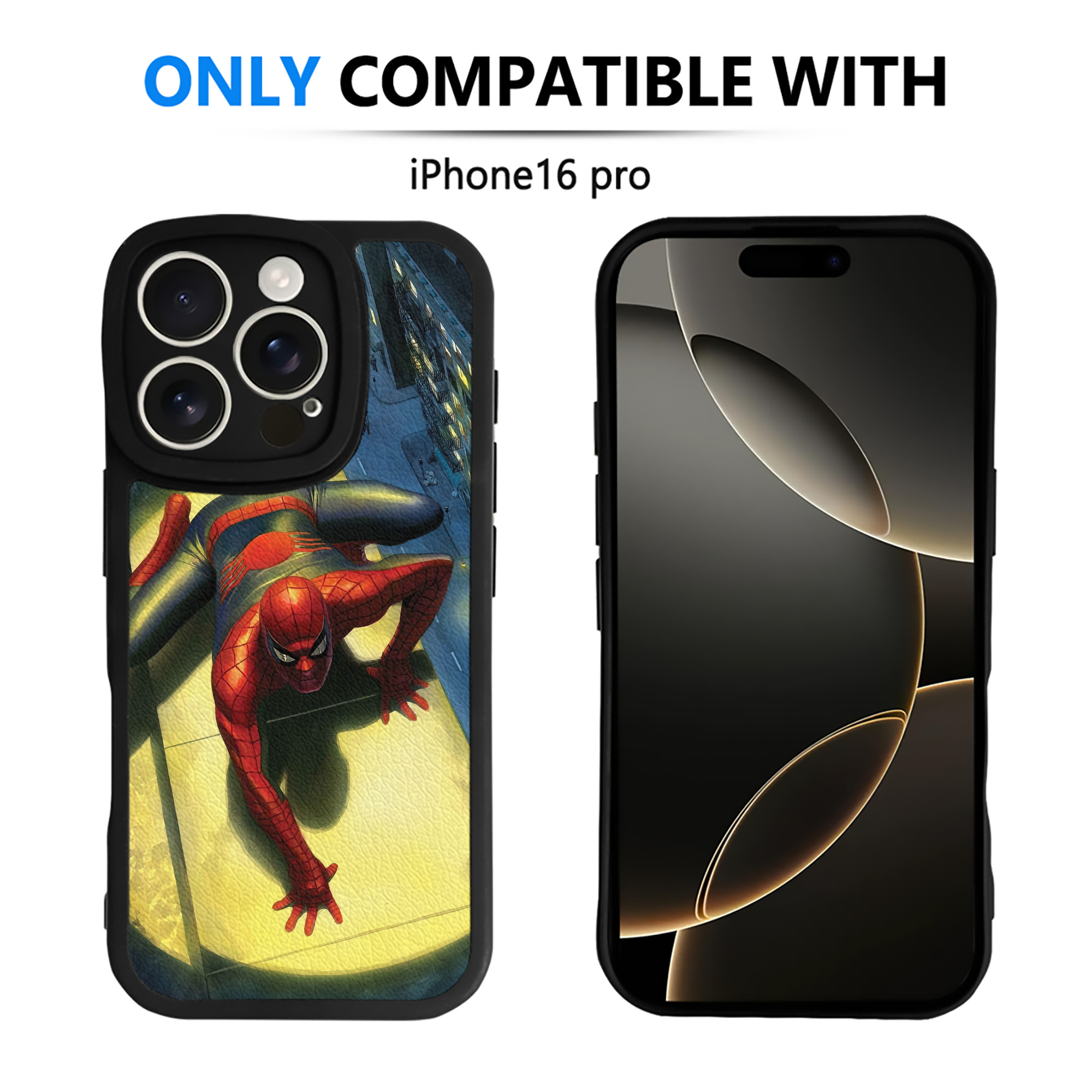 （画像用） Spider Man スパイダーマン 【iPhone 16シリーズ対応】シリコンスマホケース（レザー調） 材質：シリコン